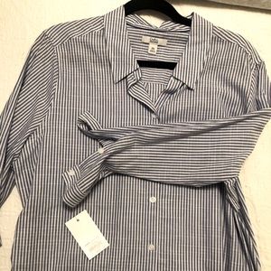 Pinstripe Long Sleeve Blouse
